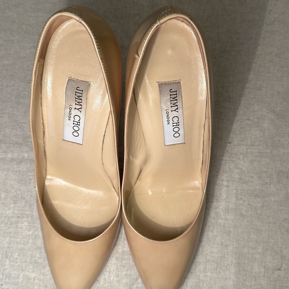 Jimmy Choo Vikki Pumps Nude Patent Leather | Wedding/Events Sz39 - Picture 14 of 15